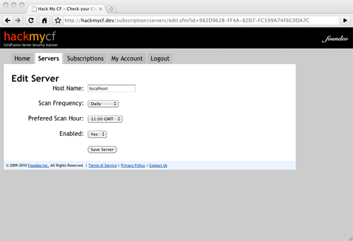 Edit Server Settings Screenshot